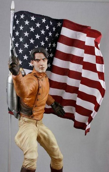 The Rocketeer
Billy Campbell as Cliff Secord in the 1991 film The Rocketeer
Produced by: Screamin'
Sculpted by: Randy Bowen
Scale/Size: 1:4
Medium: Vinyl
Modeler: Gordon Oberman gordman43
*Movie Note: Disney wanted Johnny Depp for the part of Secord . Dennis Quaid, Kurt Russell, Bill Paxton and Emilio Estevez auditioned for the part. This movie is the reason Joe Johnston was selected to direct Marvel's Captain America. Rocketeer 4.jpg